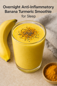 Overnight Anti-Inflammatory Banana Turmeric Smoothie for Sleep. 