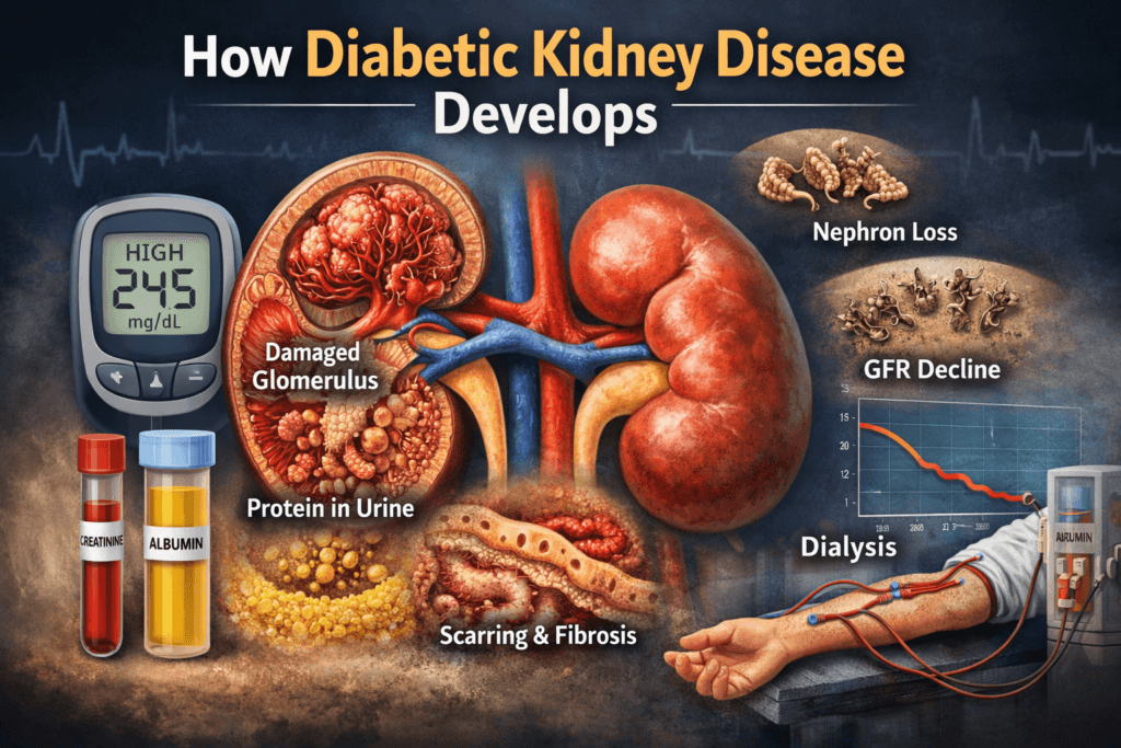 10 Powerful Steps Showing How Diabetic Kidney Disease Develops and Progresses