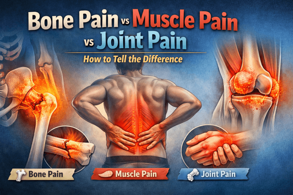 Bone Pain vs Muscle Pain vs Joint Pain How to Tell the Difference & What It Means