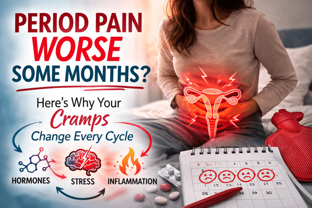 Period pain worse some months